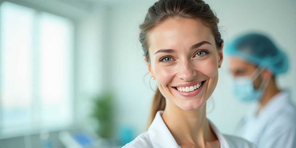 This image showcases a modern medical clinic in Turkey specializing in blepharoplasty, highlighting the expertise of skilled surgeons and the rejuvenating results for patients. The confident patient and professional healthcare environment reflect Turkey’s reputation as a leading destination for affordable and high-quality eyelid surgery. Subtle cultural elements emphasize the unique blend of advanced medical care and rich Turkish heritage, inviting international patients to experience world-class treatment in a welcoming setting.