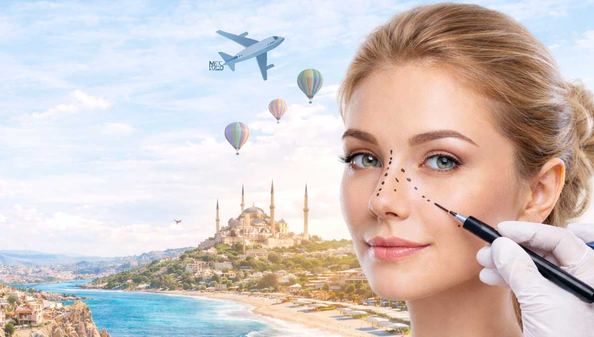 Nasenkorrektur Türkei mit moderner ästhetischer Nasenchirurgie, professioneller medizinischer Versorgung und Medizintourismus in einer erholsamen Umgebung.